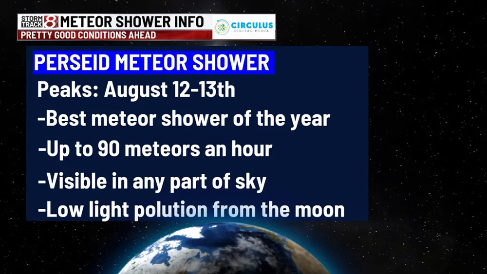 Good sky conditions for Perseids meteor shower in central Indiana