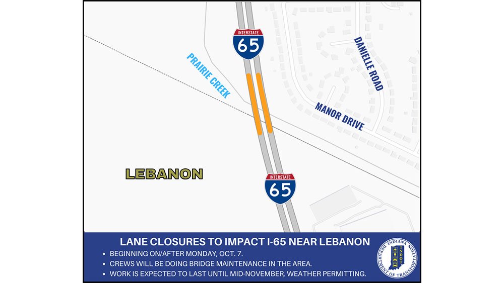 Single ramp closure at SR 32 & I-65 in Lebanon