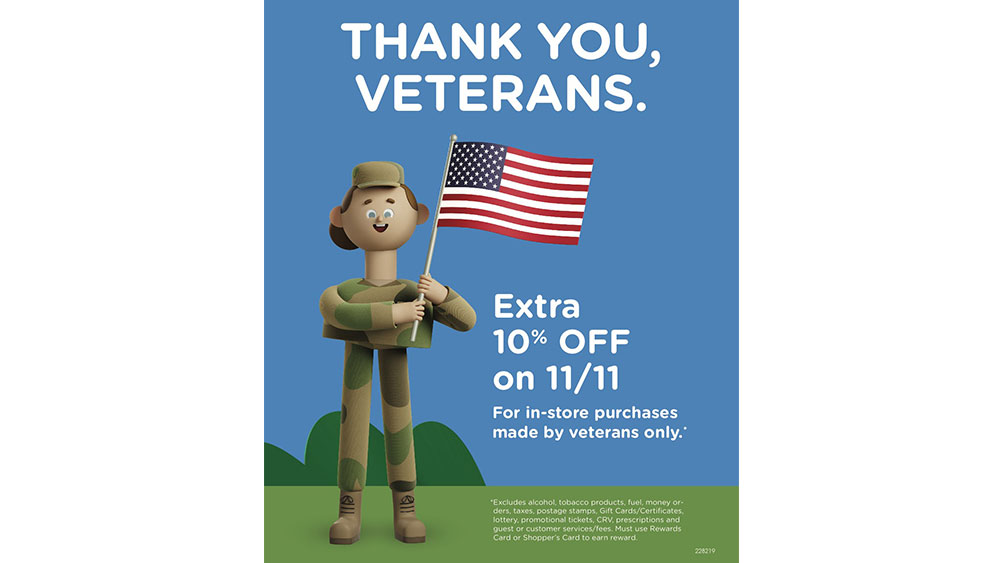 Kroger honors Veterans with special 10 discount on Veterans Day