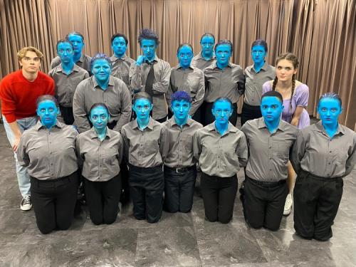 NHS theatre at Thespian Conference-blue cast
