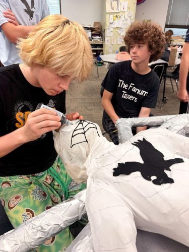 Sheridan art students scarecrows 05