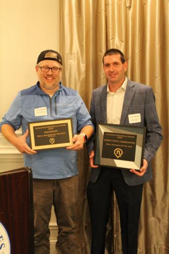 Small Business of the Year finalist: Moonshot Games Toys (Jayson Manship) and Green Vista Landscaping (TJ Houghtalen)