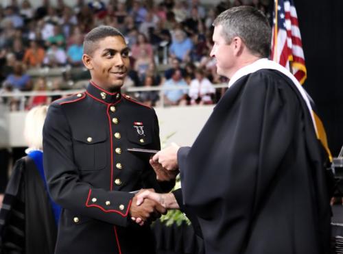 Joe Polk (left) and principal Jeff Bryant