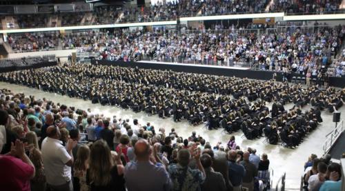 Standing ovation for those entering the military after graduation